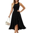 thumbnail image 1 of Empire Waist Dress For Women, Tank Casual Cotton Sleeveless Round Neck Ruffle Flowy Long Sleeve Midi Dress Women Modest Maxi Dress 2025 Maxi Dresses Party Wedding Dresses (S, Black) ZMTing, 1 of 4