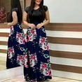 thumbnail image 1 of Empire Waist Dresses for Women 2024 Short Sleeve Crewneck Floral Maxi Long Dress Summer Fashion Casual Sun Boho Dresses, 1 of 5