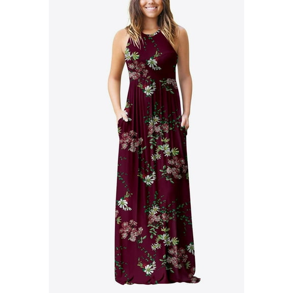 Empire Waist Sleeveless Dress with Pockets