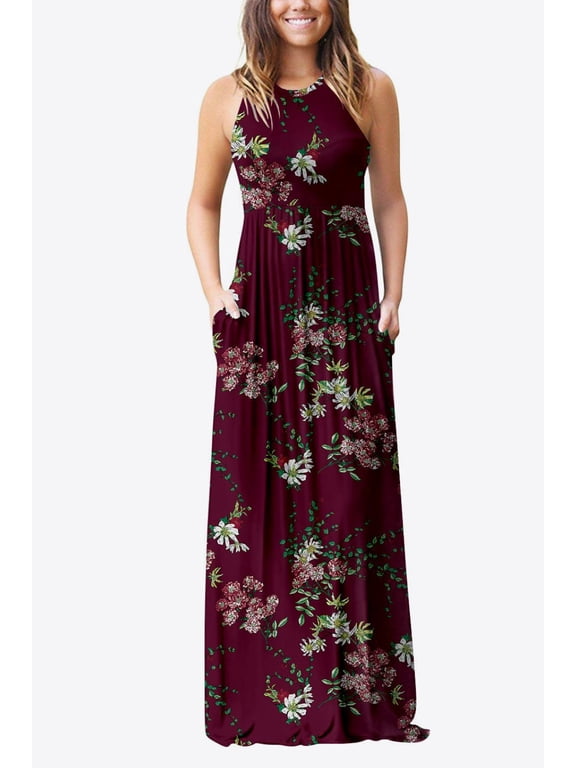Empire Waist Sleeveless Dress with Pockets