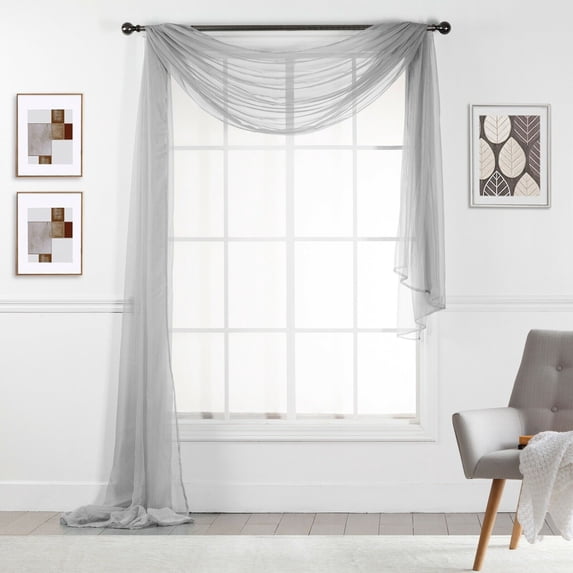Empire's 216" Long Sheer Curtain Window Valance / Scarf Over 20 Colors!