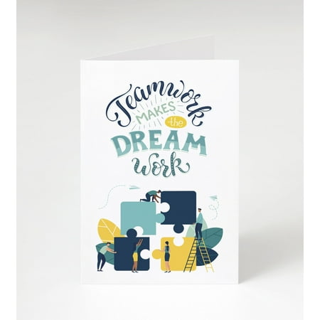 Employee Appreciation Cards w/ White Envelopes - Teamwork, Dreamwork (25 Count)