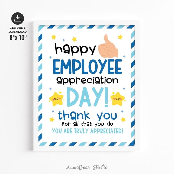 Employee Appreciation Day Print Sign Employee Appreciation Week Staff Appreciation Poster Print Thank You Sign Decor