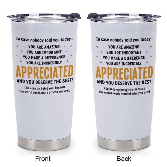 Employee Appreciation Gifts Tumbler Inspirational Gifts Water Bottle Double Wall Travel Coffee Mug Encouragement Vacuum Insulated Thermal Cup for Women Colleague Birthday