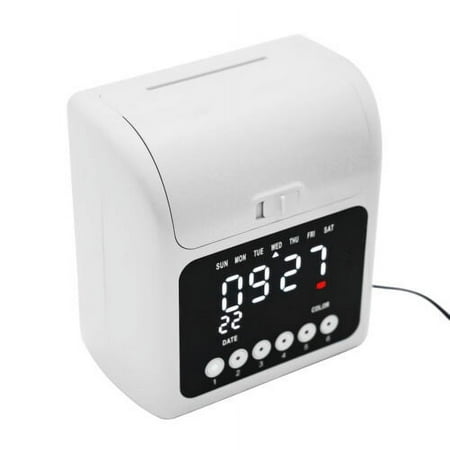 Employee Attendance Punch Time Clock Payroll Recorder LCD Display with 50 Cards