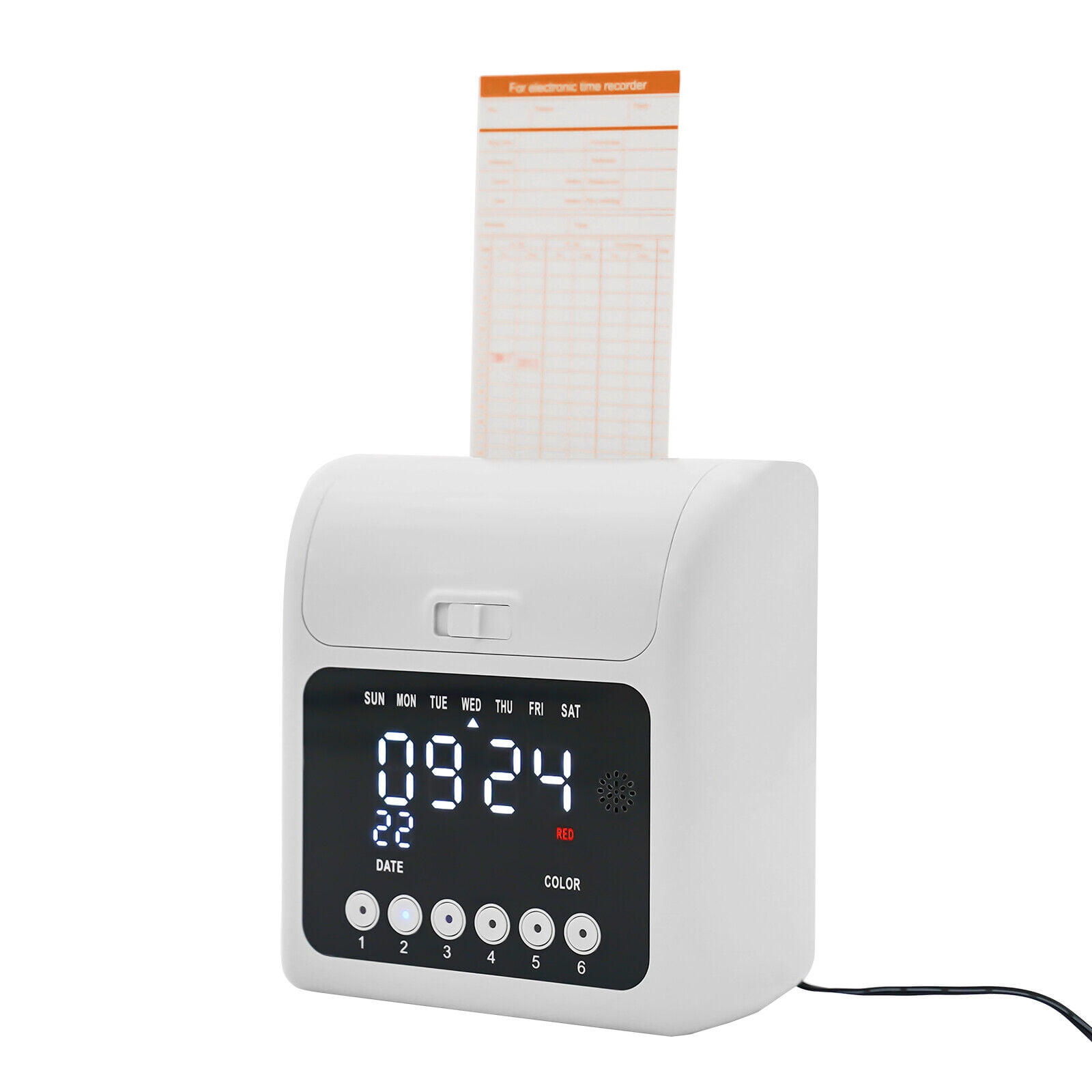 Employee Attendance Punch Time Clock Payroll Recorder LCD Machine with