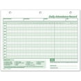 Employee Daily Attendance History Records, Letter Size Cards 25 Forms