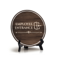 thumbnail image 1 of Employee Entrance Circle Table Sign with Acrylic Stand (5x5") | Business and Workplace Staff Sign, 1 of 9
