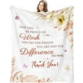 thumbnail image 1 of Employee Gifts for Women, Employee Appreciation Gifts, Thank You Gifts for Women Employees/Coworkers, Birthday Gifts for Employees from Boss, Team Gift Ideas for Employees Throw Blanket 60 x 50 Inch, 1 of 5