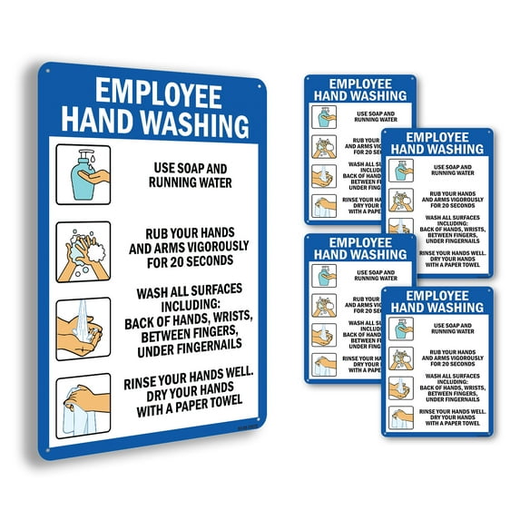 Employee Hand Washing OSHA Notice Aluminum Sign 10 Inch x 7 Inch - 5 ...