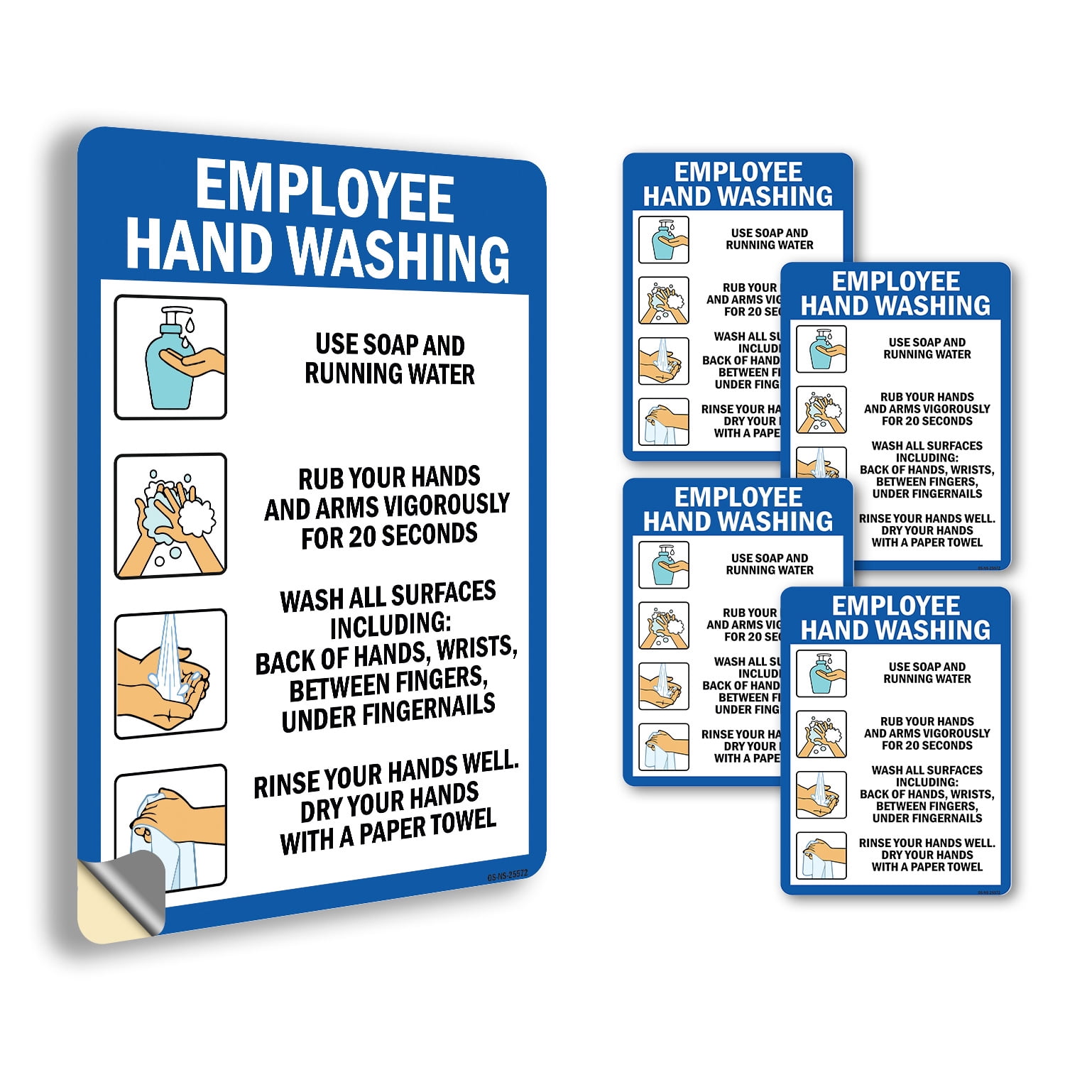 Employee Hand Washing OSHA Notice Vinyl Decal Label 10 Inch x 7 Inch ...