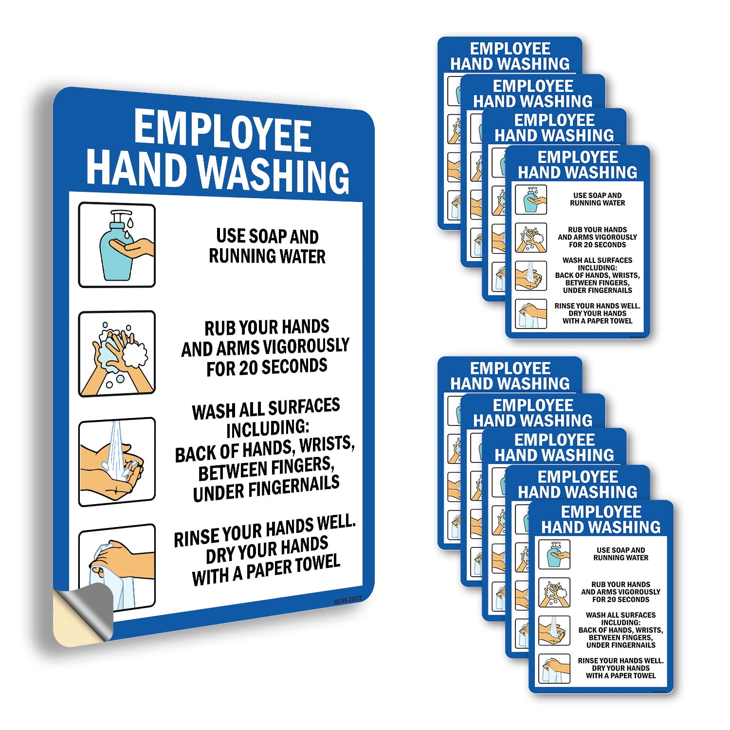 Employee Hand Washing OSHA Notice Vinyl Decal Label 24 Inch x 18 Inch ...