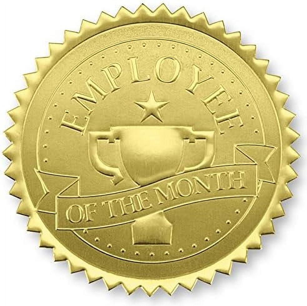 Employee Of Month Certificate Seals, 2 Inch, Self Adhesive, 102 Count