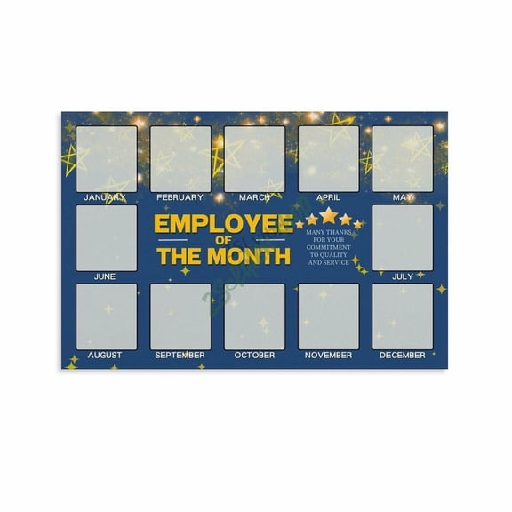 Employee Of The Month Display Poster Office Employee Recognition Wall Art (10) Canvas for Bedroom Living Room Decor