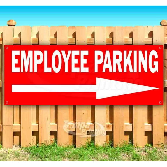 Employee Parking 13 oz Vinyl Banner With Metal Grommets