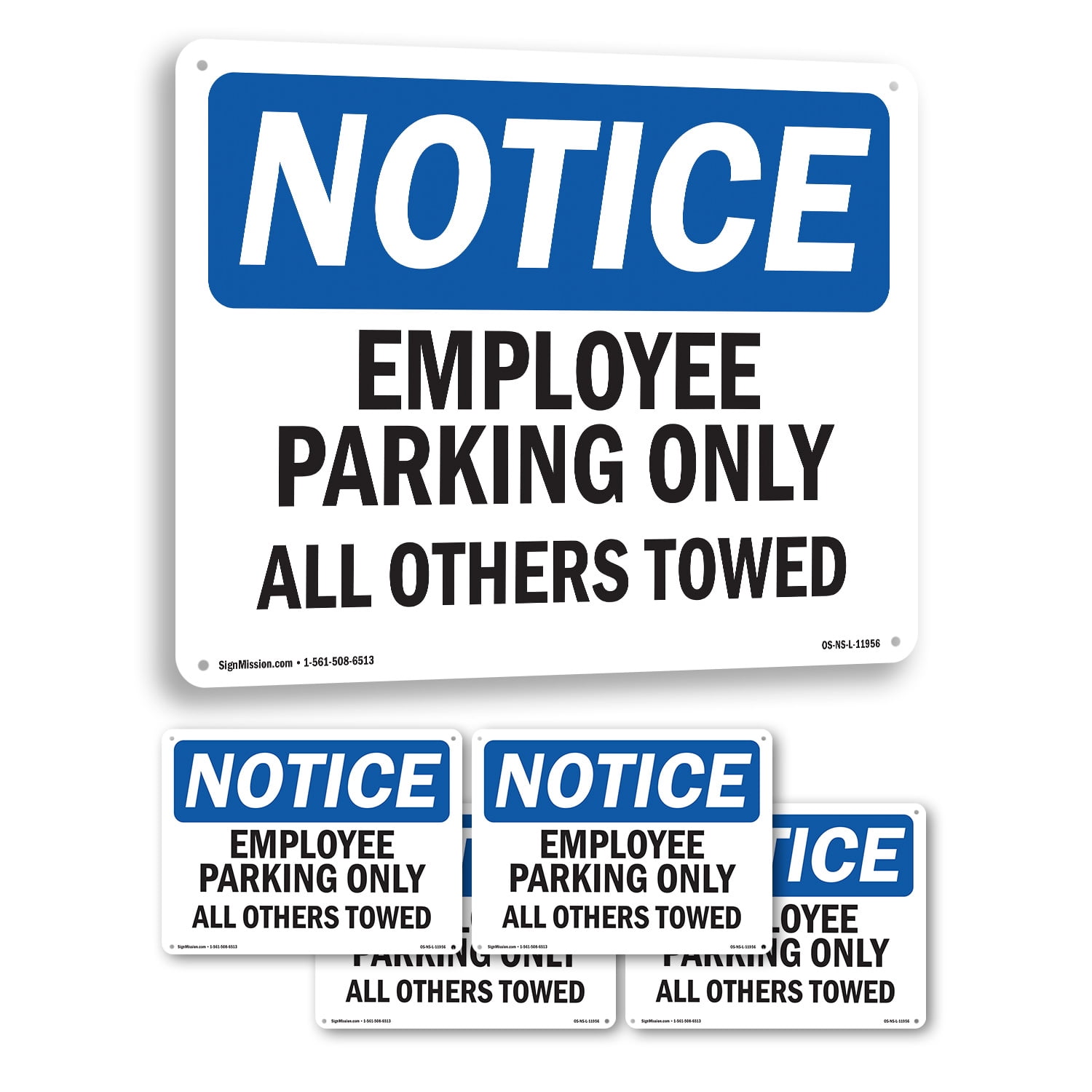 Employee Parking Only All Others Towed OSHA Notice Aluminum Sign 24 ...