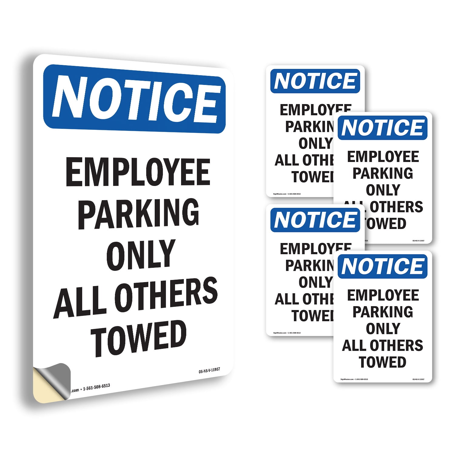 Employee Parking Only All Others Towed OSHA Notice Vinyl Decal Label 10 ...
