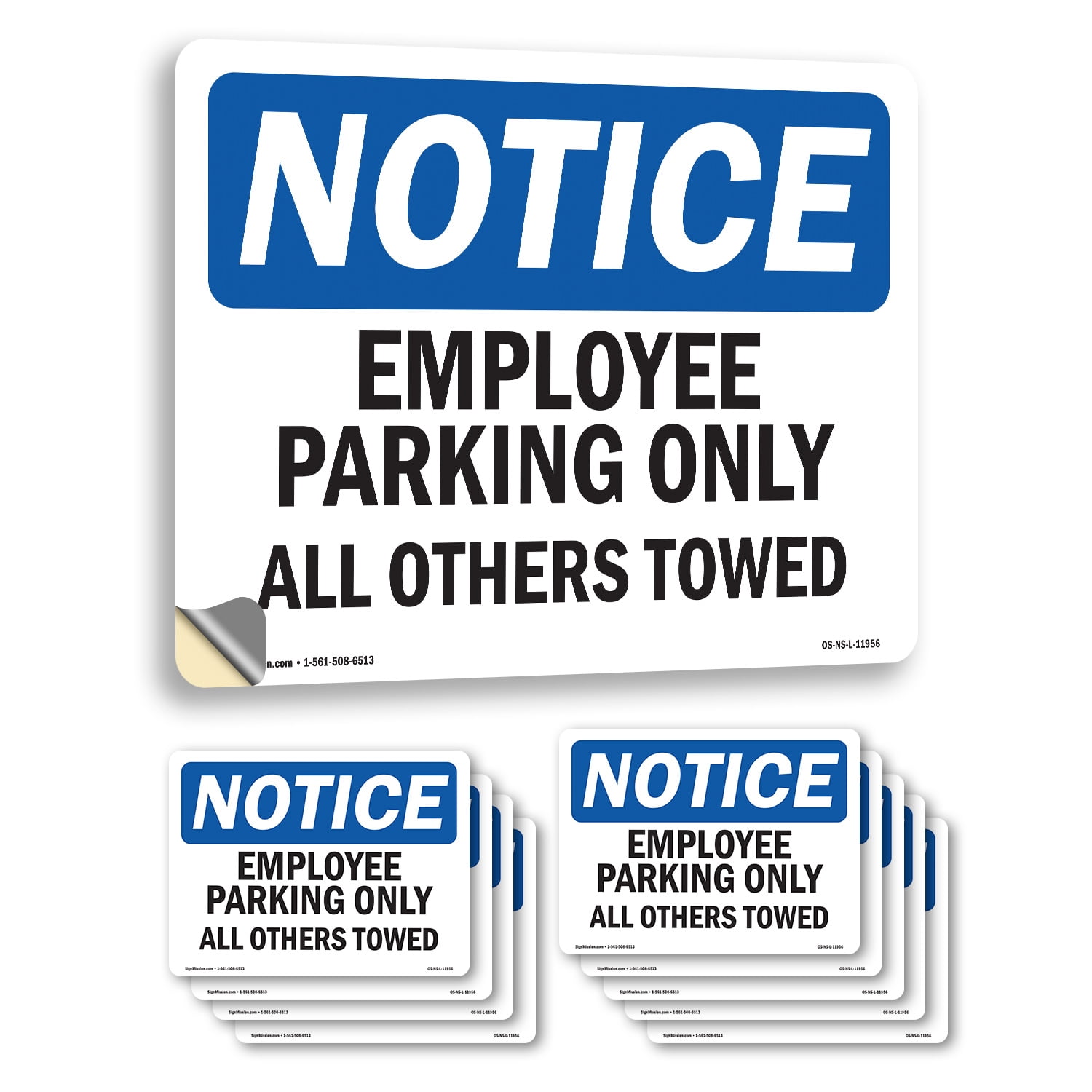 Employee Parking Only All Others Towed OSHA Notice Vinyl Decal Label 24 ...