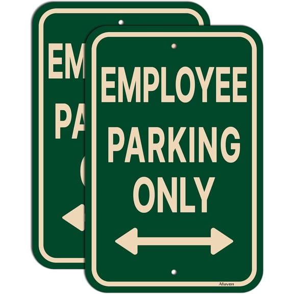 Employee Parking Only Sign with Bidirectional Arrow 18 x 12 Inches Employee Parking Signs for Business Rust-Free Aluminum No Parking Sign, Weatherproof, Easy To Install, Indoor or Outdoor Use, 2 Pack
