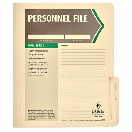 Employee Personnel File Folder, 11.75 x 9.5, 10 Pack