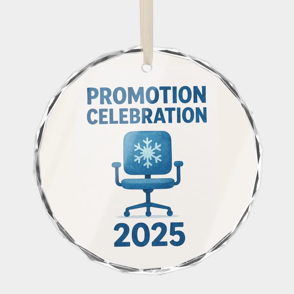 Employee Promotion Quote Phrase Expression Appreciation Gift 3" Crystal Glass Christmas Ornament Message Greeting, Wish, Thank You, or Congratulations Keepsake Gift