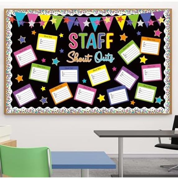 Employee Recognition Bulletin Board Decor - 20 Paper Cutouts Expressing Appreciation and Acknowledgment, Perfect for School, Classroom, and Office Wall Decor