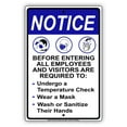 thumbnail image 1 of Employees And Visitors Are Requested to Follow The Rules Social Distancing Required Aluminum Metal Sign 18"x24", 1 of 5
