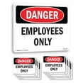 thumbnail image 1 of Employees Only OSHA Danger Rigid Plastic Sign 24 Inch x 18 Inch - 10 Pack, 1 of 8