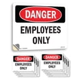 thumbnail image 1 of Employees Only OSHA Danger Vinyl Decal Label 10 Inch x 7 Inch - 10 Pack, 1 of 6