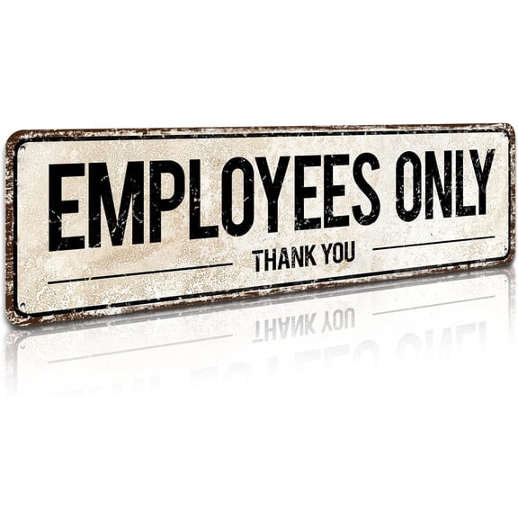 Employees Only Sign,Ideal Employee,Staff Only Signs for Office, Business, Kitchen, Restroom,Ensures Public Do Not Enter Restricted Areas,Authorized Personnel Only, 4" by 16" Tin Sign