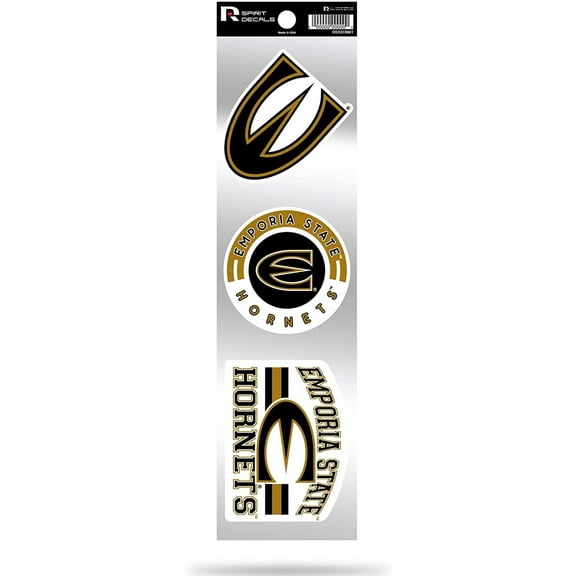 Emporia State Hornets Triple Retro Throwback Spirit Decals Flat Vinyl Auto Home Sticker Sheet University of