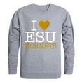 thumbnail image 1 of Emporia State University I Love Crewneck T-Shirt, Heather Grey - Extra Large, 1 of 1