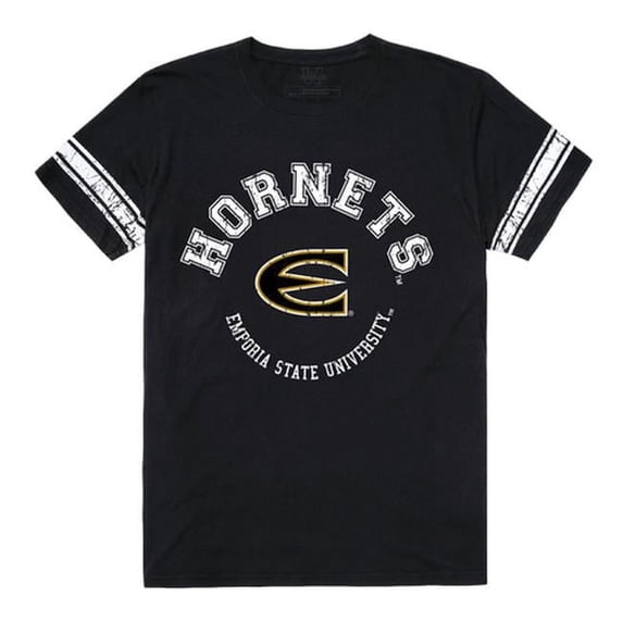Emporia State University Men Football T-Shirt, Black & White - Small