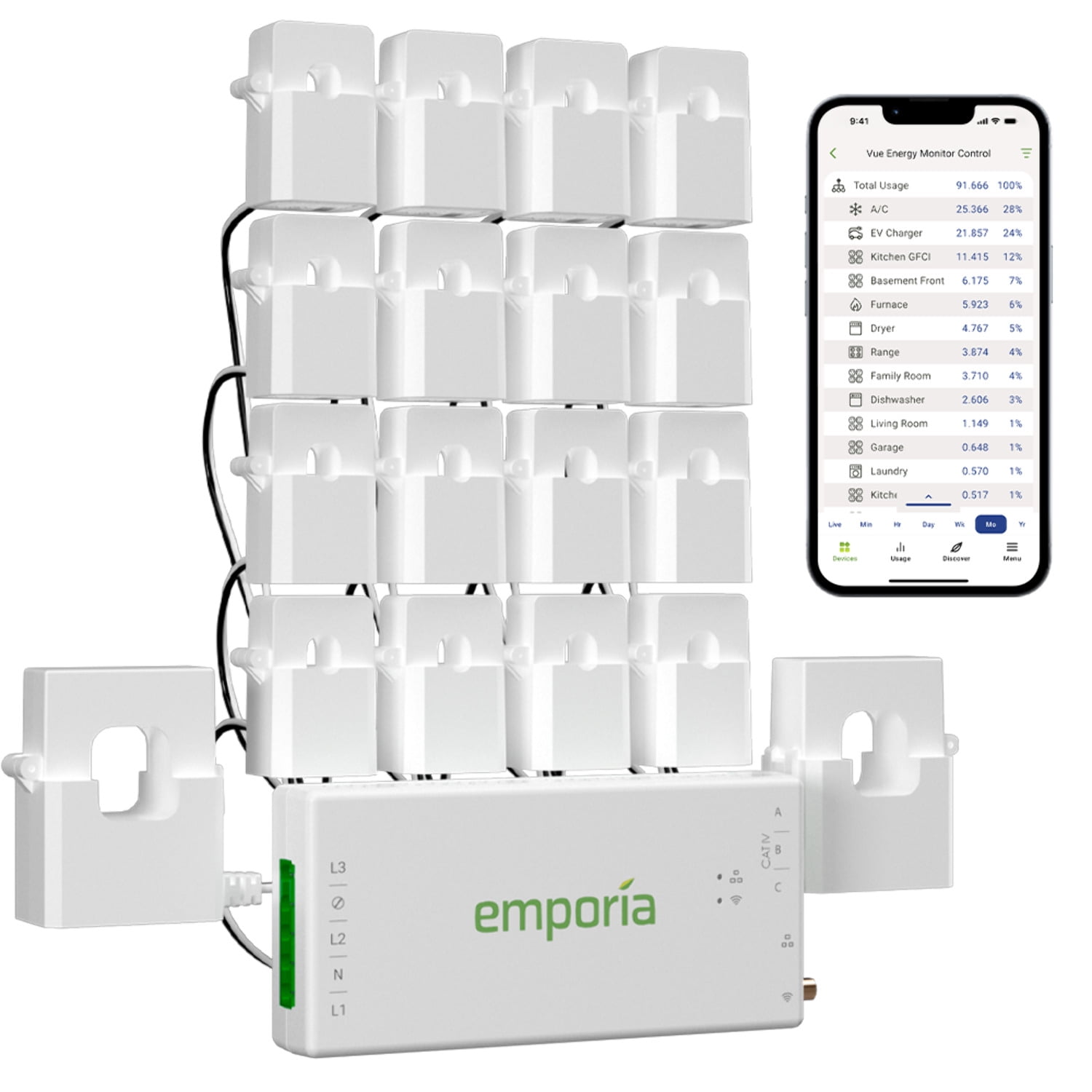 Emporia Vue 3 Home Energy Monitor - Smart Home Automation Module and Real Time Electricity Usage Monitor, Power Consumption Meter, Solar and Net Metering for UL Certified Safe Energy Monitoring