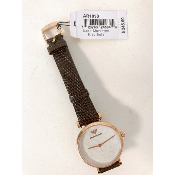 Emporio Armani AR1990 Women's Two-Hand Brown Leather Watch
