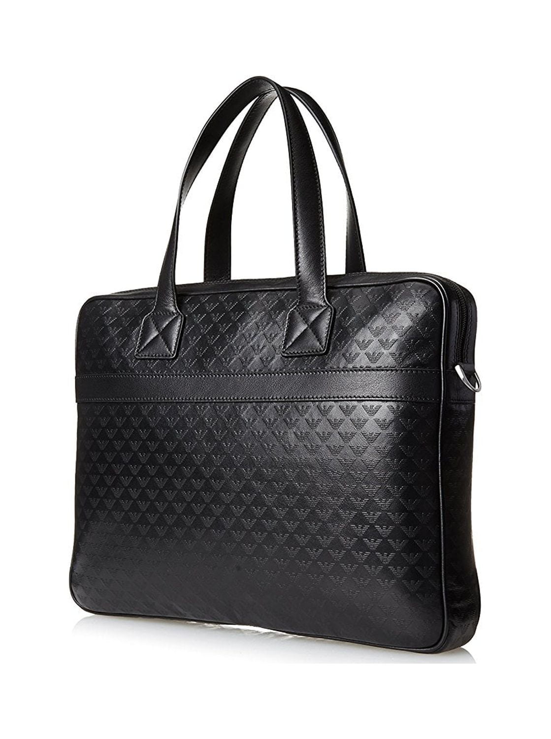 Emporio Armani Logo-embossed Leather Cross-body Bag in Black for Men