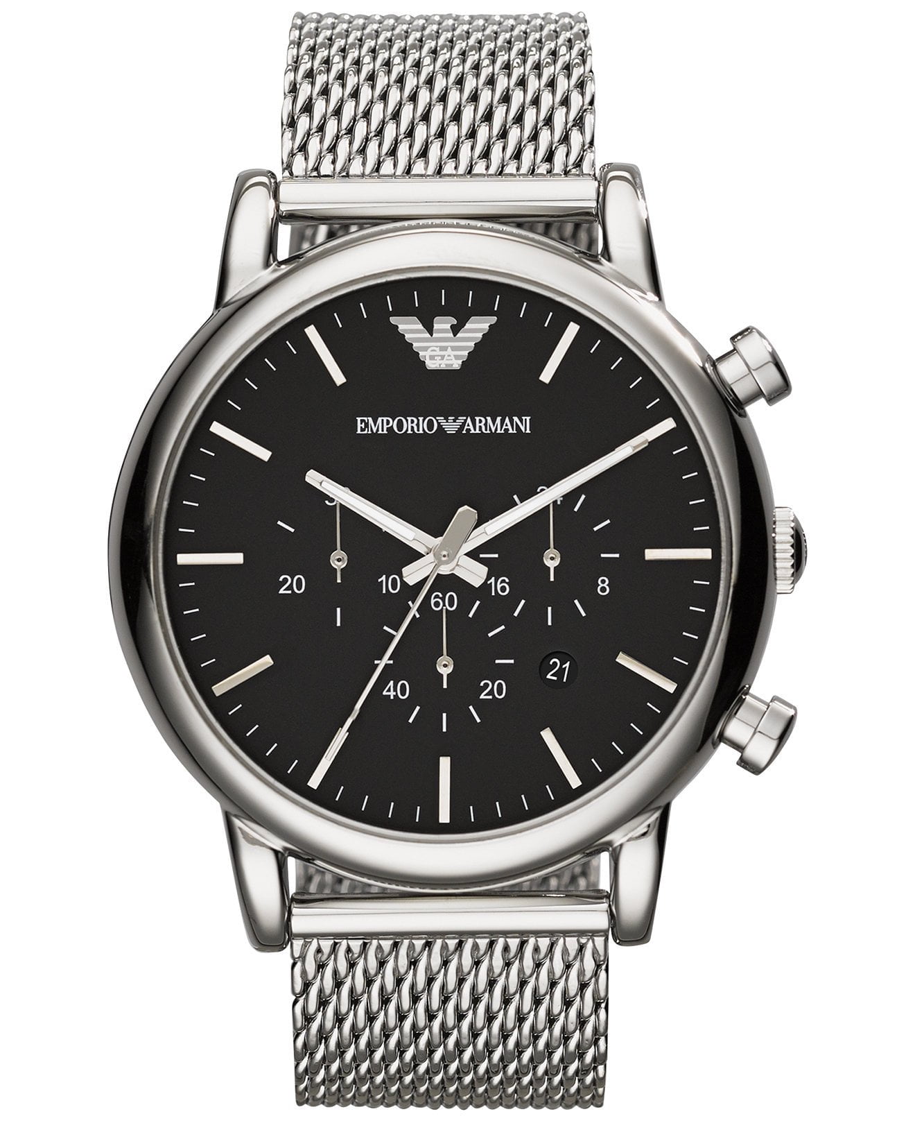 EMPORIO ARMANI Classic Black/Silver Stainless Steel Analog Quartz Men's Watch