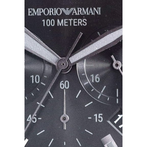 Emporio Armani Diver Black Stainless Steel Chronograph Mens Watch