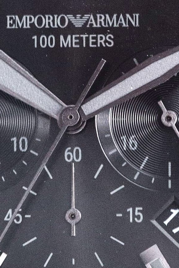 Emporio Armani Diver Black Stainless Steel Chronograph Mens Watch