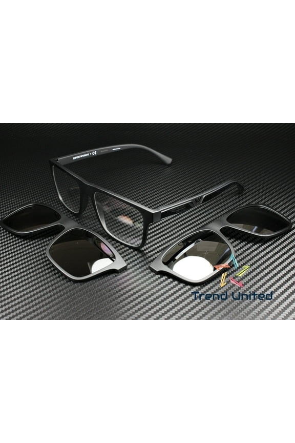 EA 4115F Plastic Unisex Rectangle Sunglasses Matte Black 54mm Adult