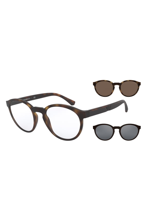 EA 4152 Plastic Unisex Phantos Sunglasses Matte Havana 52mm Adult