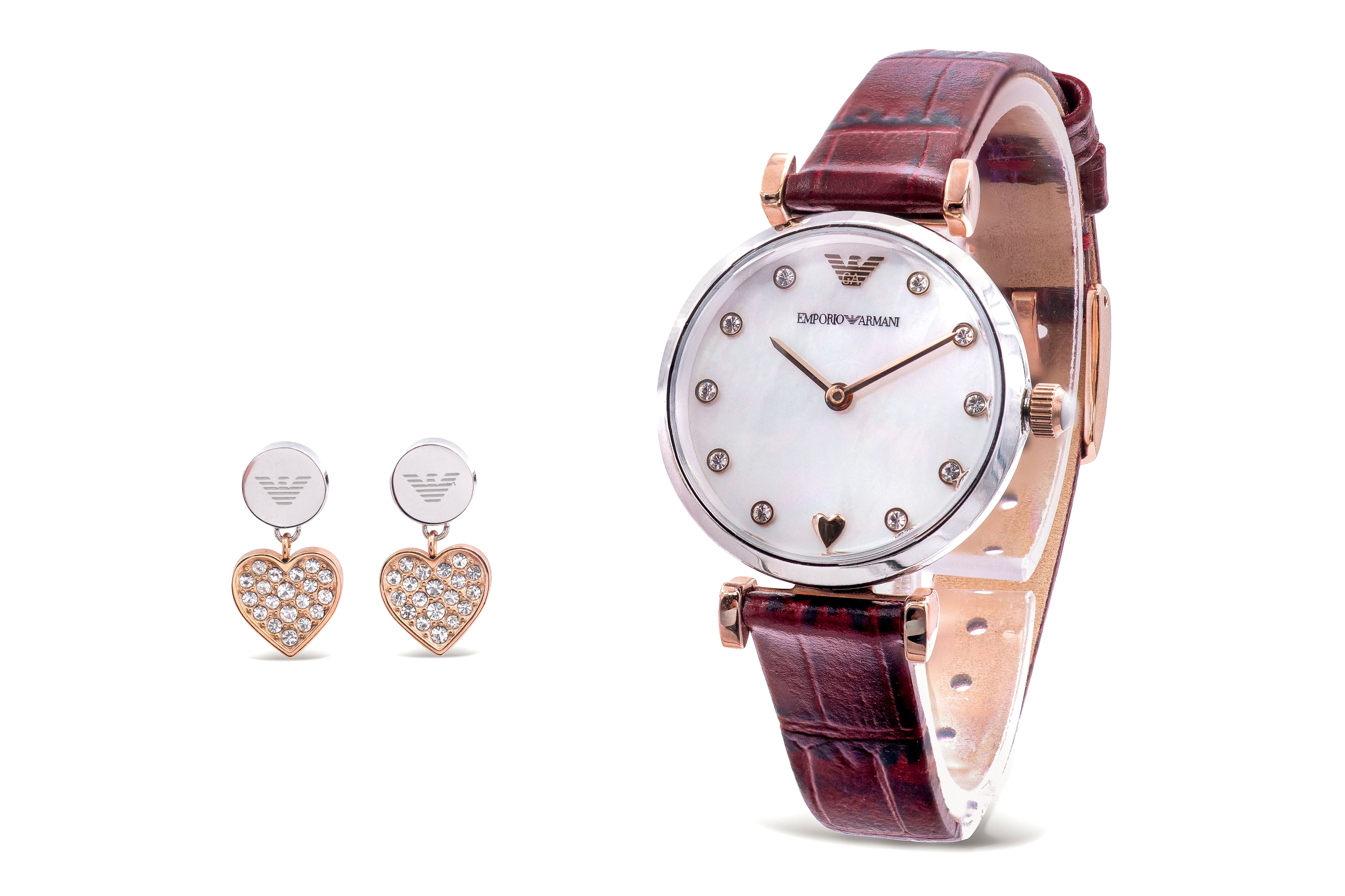Emporio Armani Earrings And Watch Gift Set