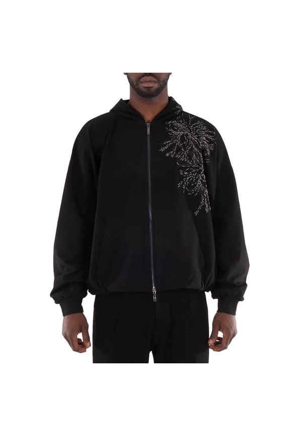 Embellished Zip-Up Jacket, Size Medium