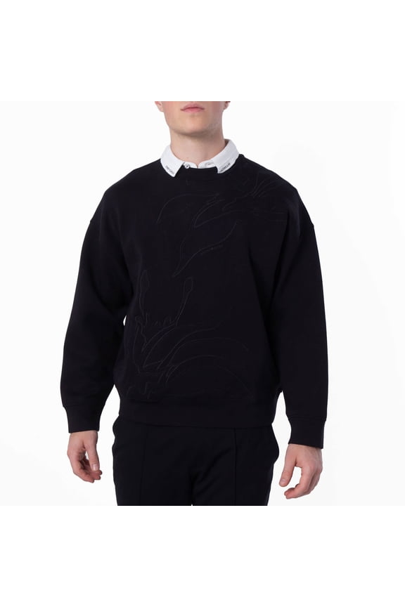 Embroidered-Design Sweatshirt, Size Medium