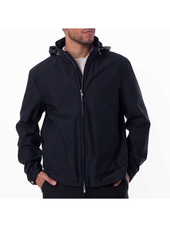Essentials Full-Zip Nylon Jacket with Stowaway Hood, Brand Size 46 ( US Size 36 )