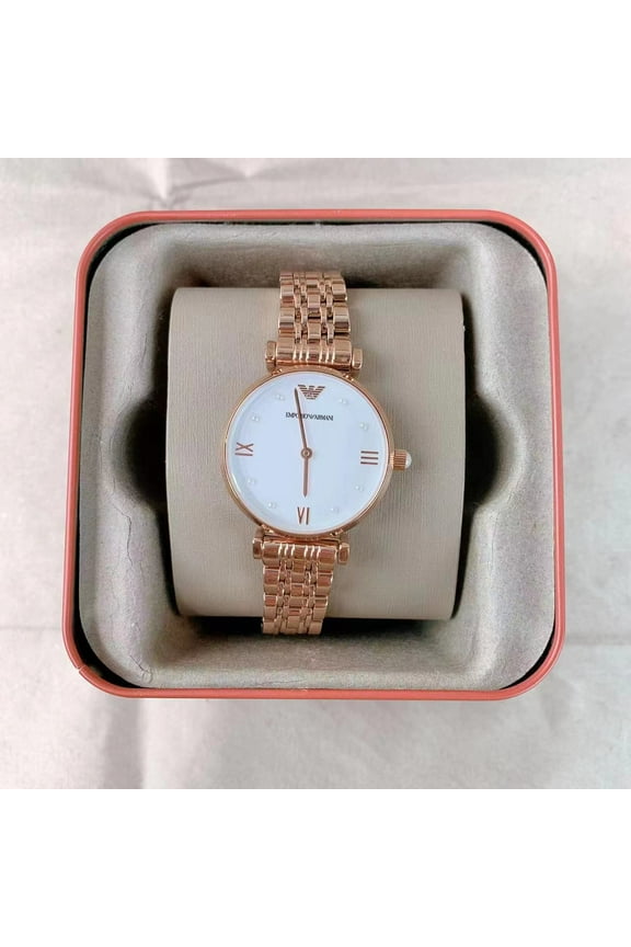 Gianni T-Bar Quartz White Dial Ladies Watch AR11267