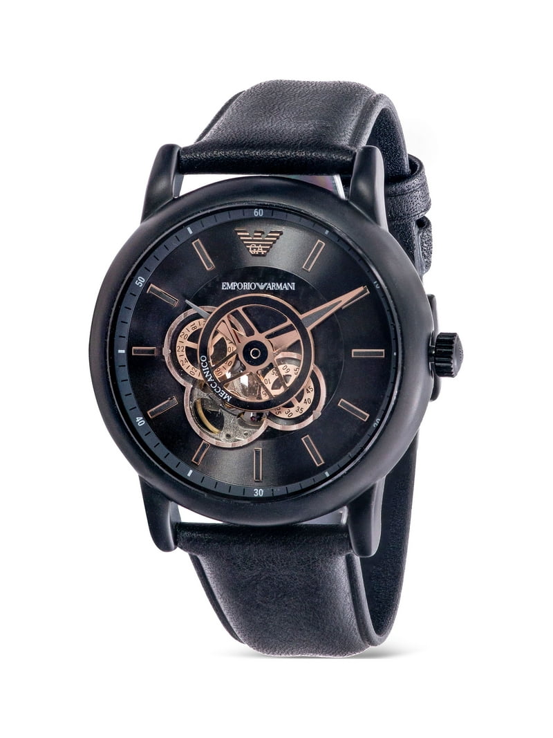 Emporio Armani Leather Automatic Mens Watch AR60012 - Walmart.com