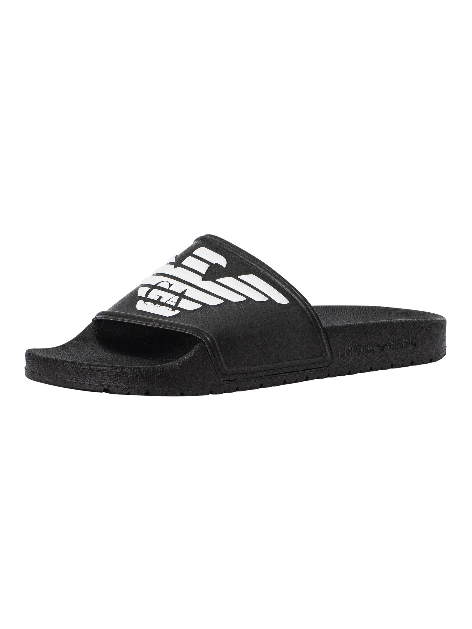 Emporio Armani Logo Sliders Black Walmart