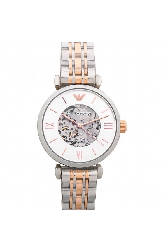 Meccanico Silver Rose Gold Stainless Steel Automatic Ladies Watch AR1992