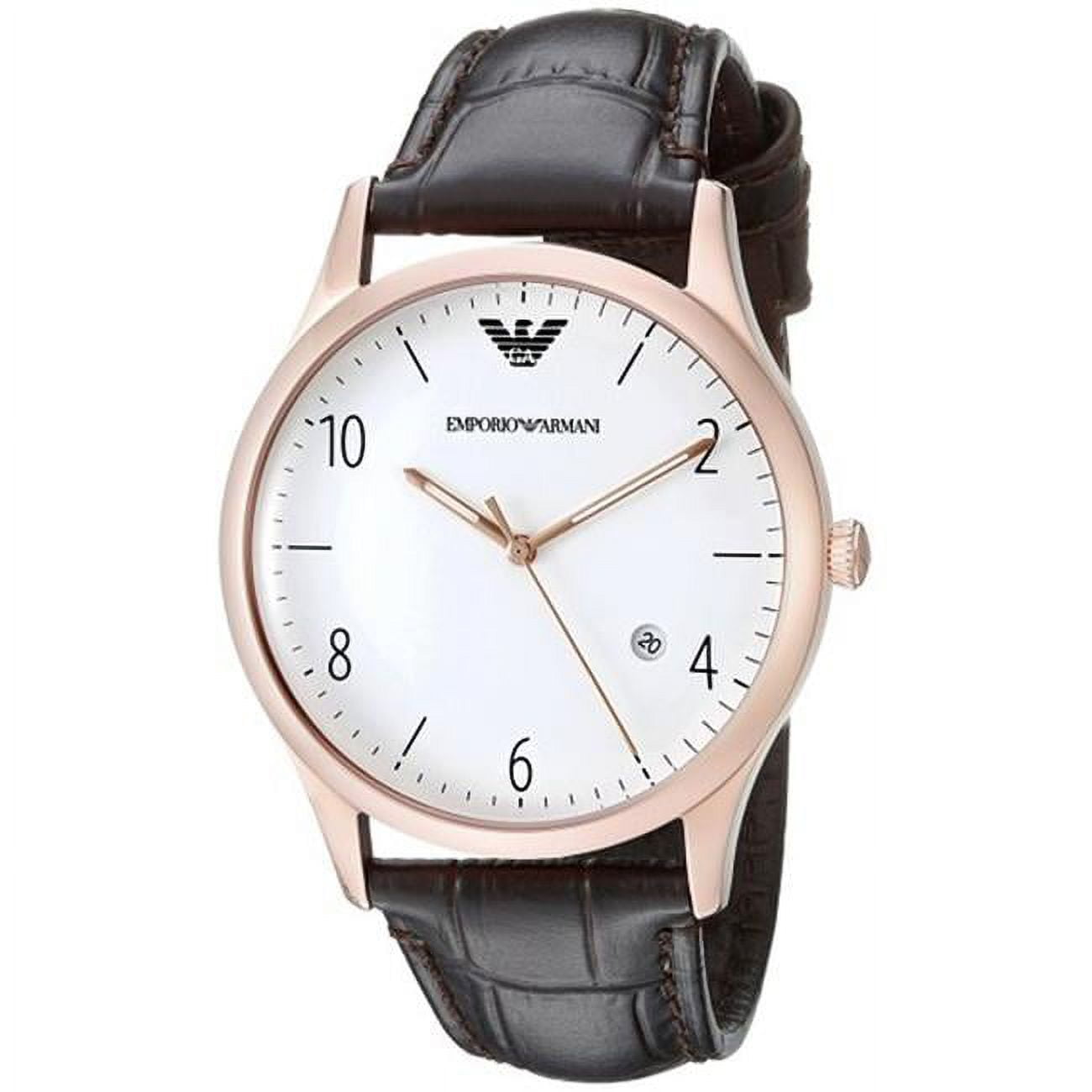 Emporio Armani Men's AR1915 Rose Gold-Tone Watch - White Dial - Walmart.com